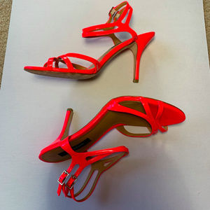 Ann Taylor Shoes - Ann Taylor 9M Hot Pink Heels Women's Strappy Open Ann Taylor Shoes - Ann Taylor 9M Hot Pink Heels Women's Strappy Open